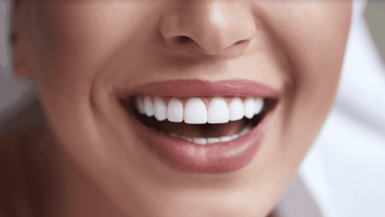 Woman smiling with white teeth